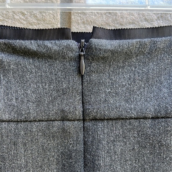 TRISTAN Grey Dress Skirt with Black Ribbon Trim Sz 8 - Picture 7 of 9